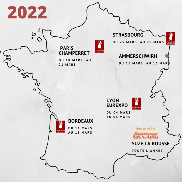 Retrouvez le Domaine du Jas sur les salons des vins en 2022